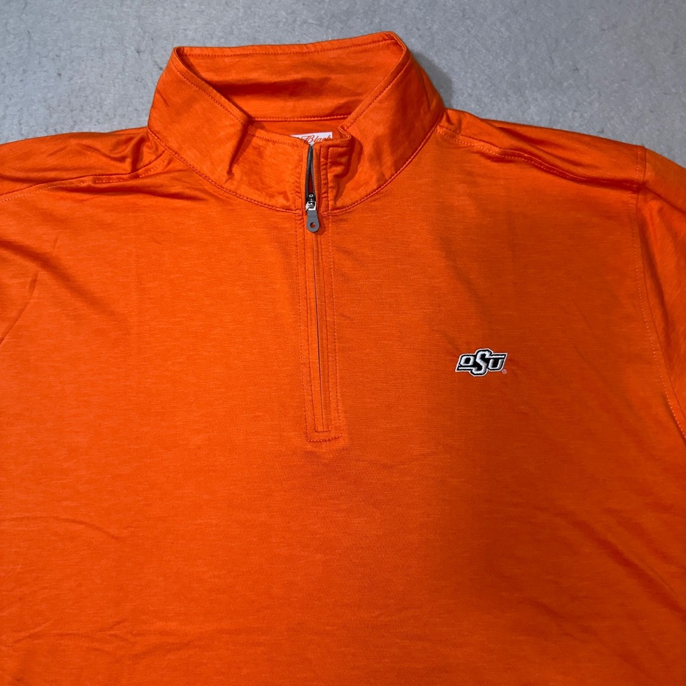Orange & Black by Chris OSU Oklahoma State Cowboys Quarter Zip Pullover‎ Mens LG